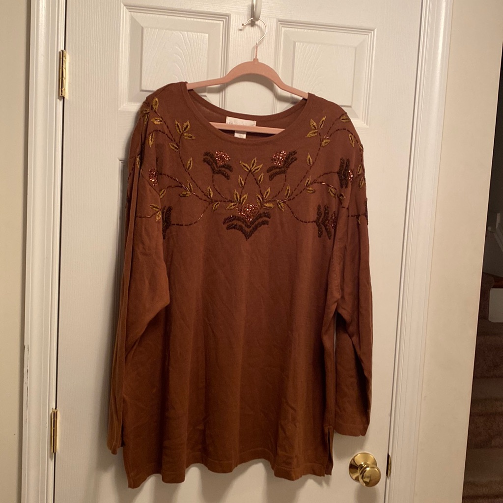 Brand New Maggie Barnes Brown Tunicsize 4x